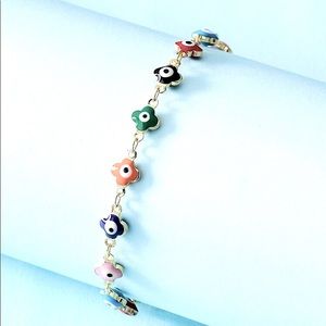NEW Evil Eye Gold toned Adjustable Bracelets